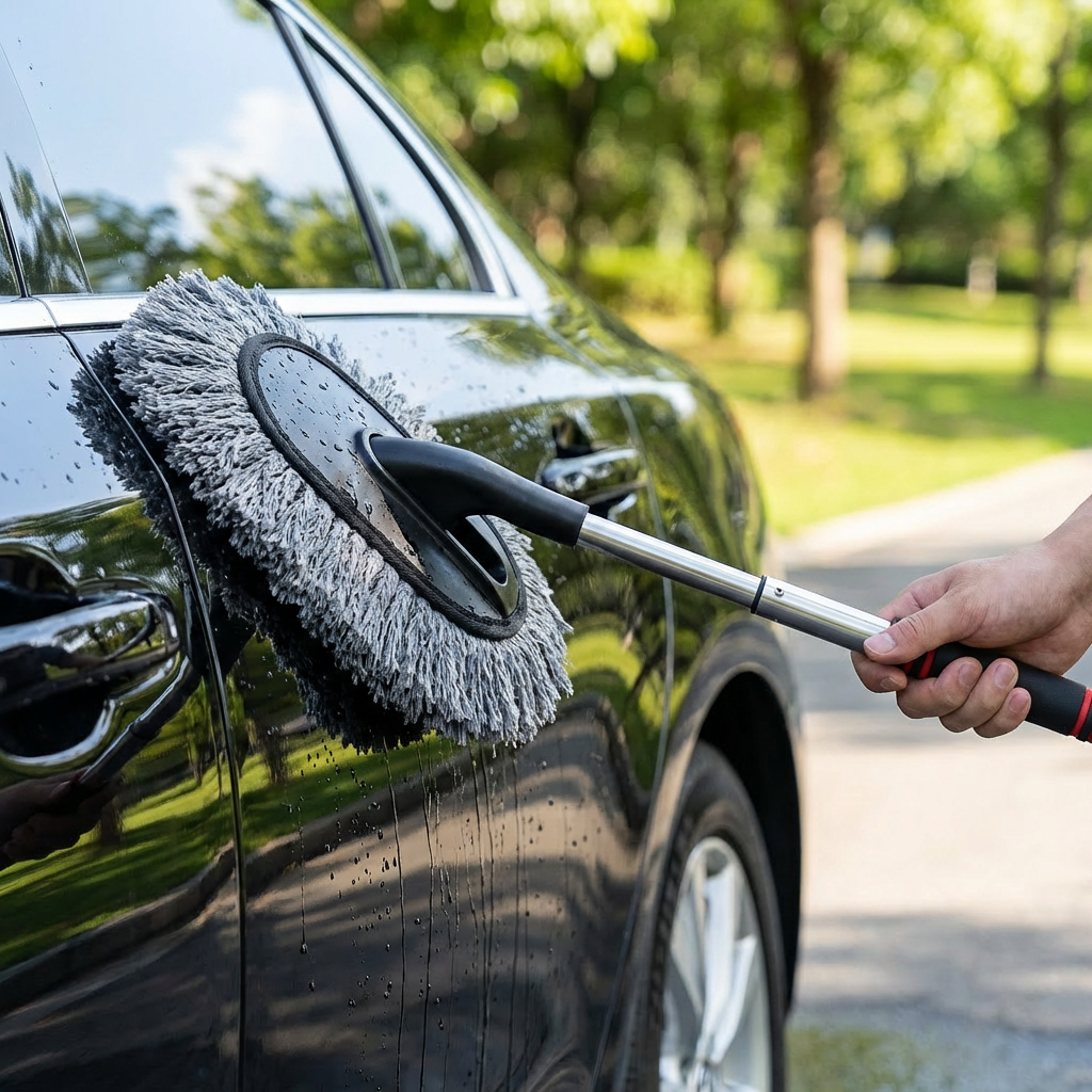 Telescopic Microfiber Car Cleaning Mop - Extendable Long Handle Auto Duster for SUV & Trucks