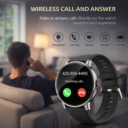 Smart Fitness Watch with Bluetooth Calling - Heart Rate Monitor & 100+ Sports Modes