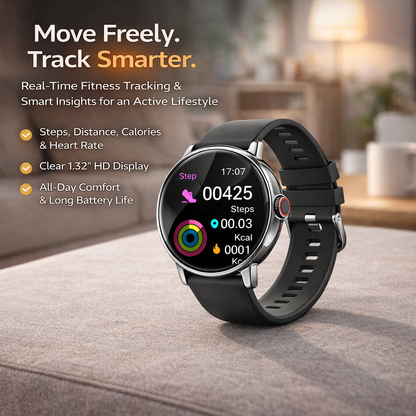 Smart Fitness Watch with Bluetooth Calling - Heart Rate Monitor & 100+ Sports Modes