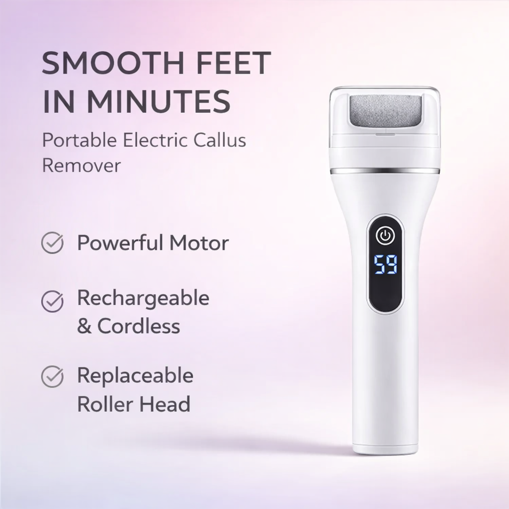 Electric Foot Callus Remover - Professional Rechargeable Pedicure Tool with LED Display