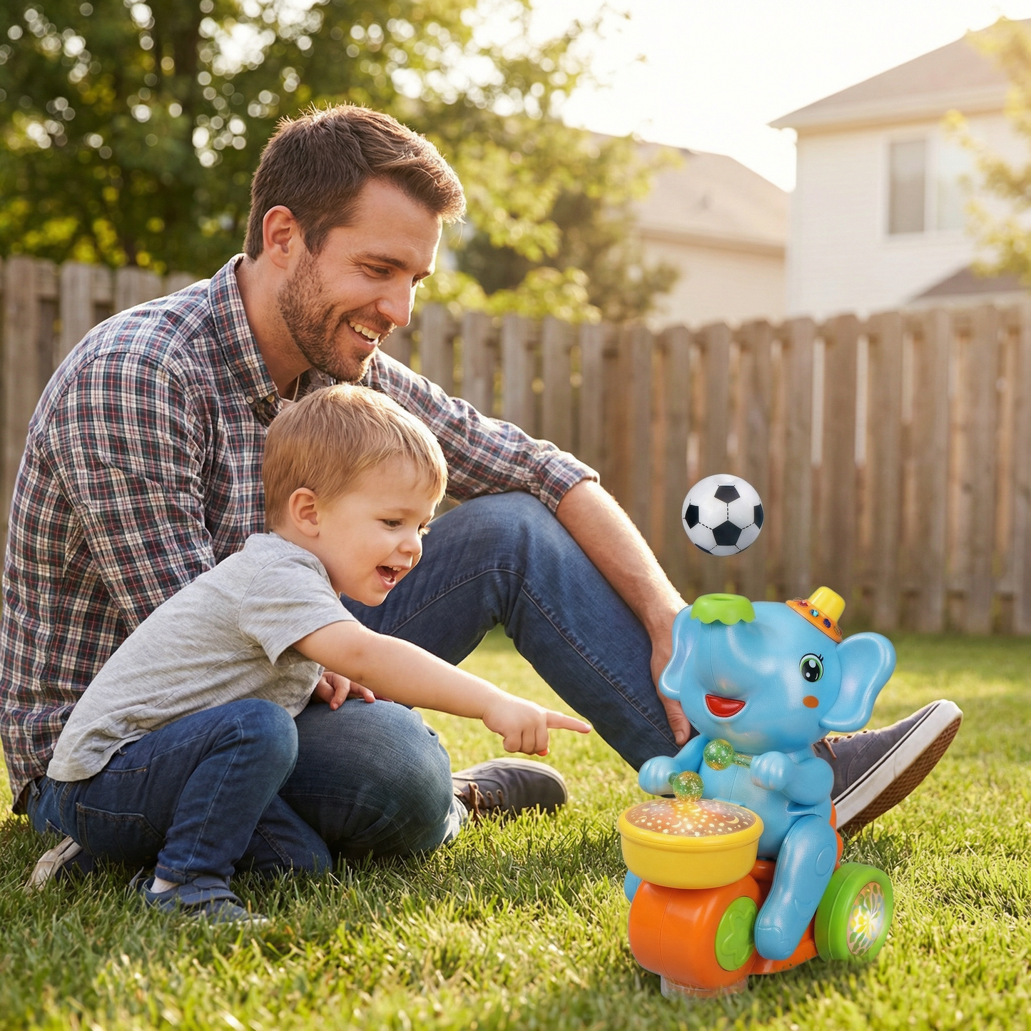 Light-Up Musical Elephant Toy Set - Educational Sensory Play for Infants & Toddlers