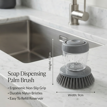 Kitchen Soap Dispensing Dish Brush - Ergonomic Scrub Brush for Pots, Pans & Sink