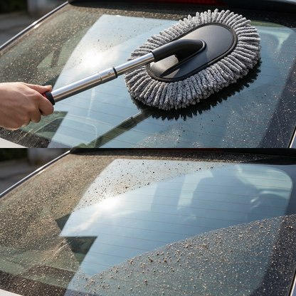 Telescopic Microfiber Car Cleaning Mop - Extendable Long Handle Auto Duster for SUV & Trucks