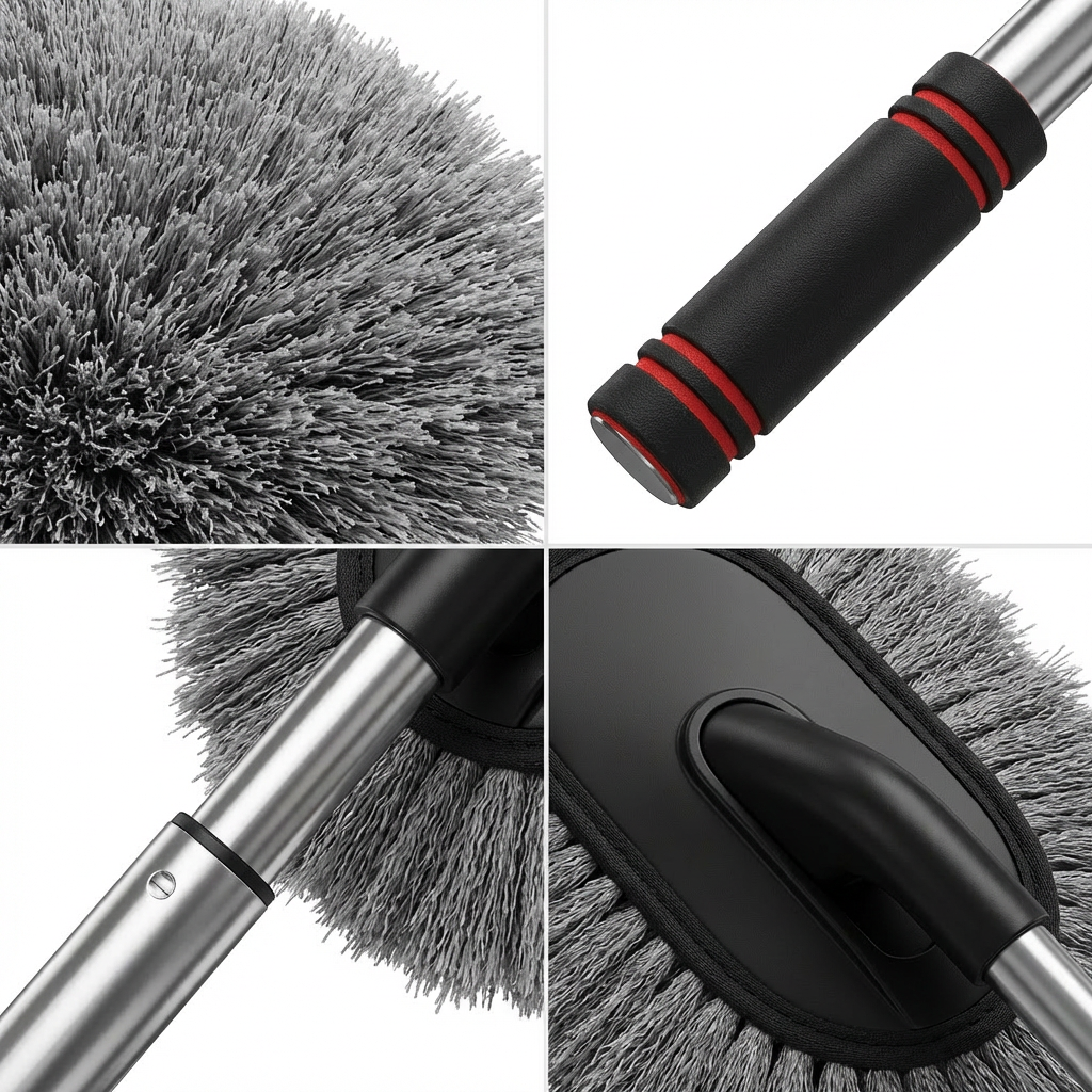 Telescopic Microfiber Car Cleaning Mop - Extendable Long Handle Auto Duster for SUV & Trucks